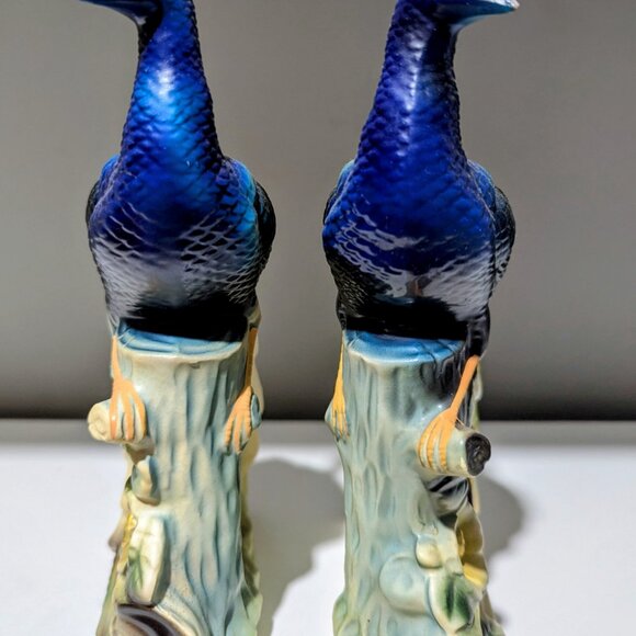 Vintage Giftcraft Japan Peacock Figurines Pair – Mid-Century Ceramic Decor - Picture 4 of 7
